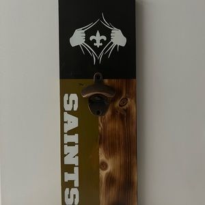 New Orleans Saints Wooden Beer Bottle Opener ⚜️